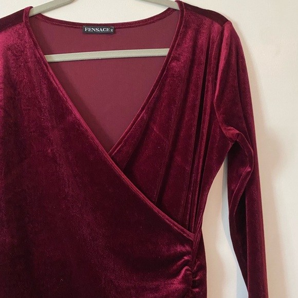 VELVET MIDI DRESS - Picture 3 of 5